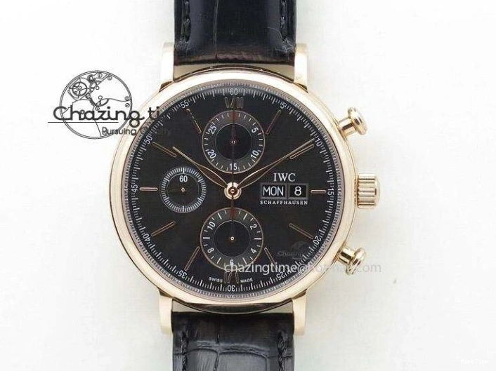 MIROTIME 0303 Original Pilot IW326803 SS MK 1:1 Best Edition Black Dial on Brown Leather Strap MIYOTA 7146